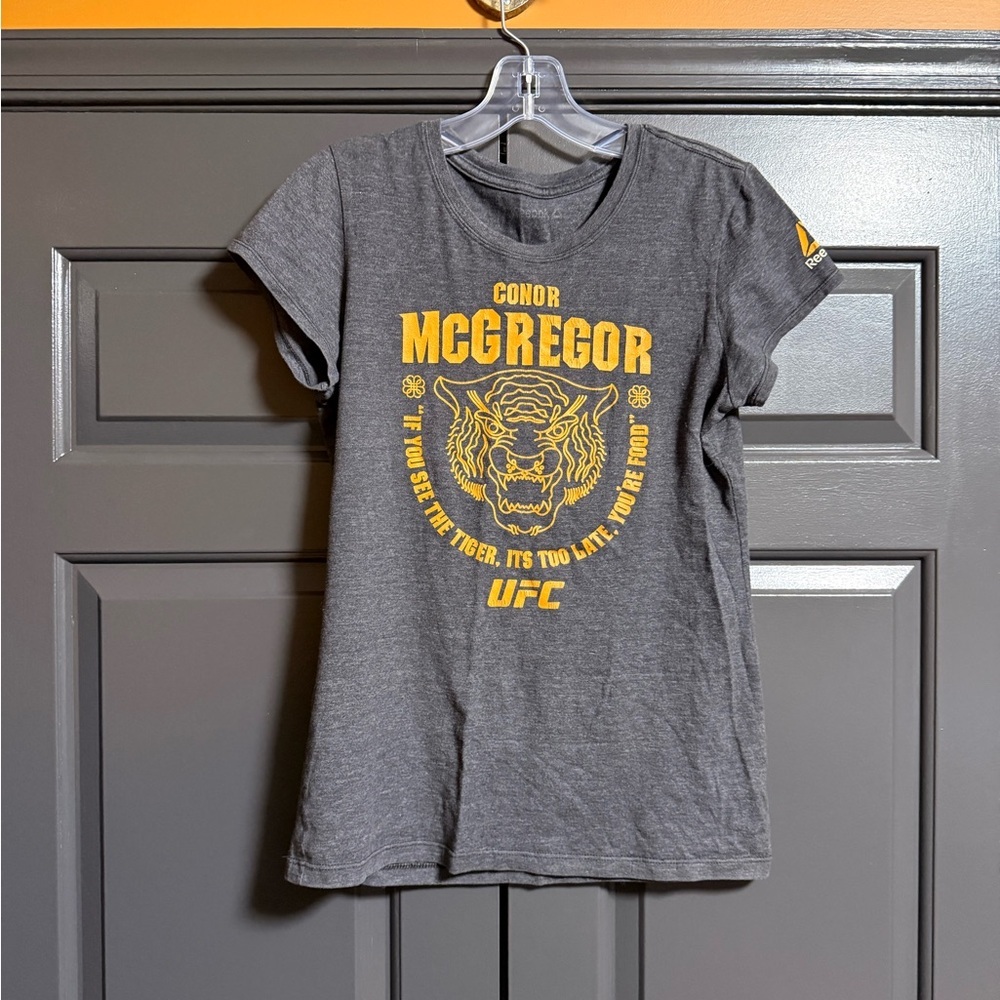 UFC Gray T-Shirt with Yellow Conor McGregor Design